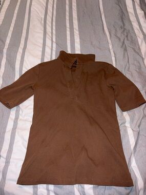 Ann Taylor Women’s Brown Short-Sleeve Polo